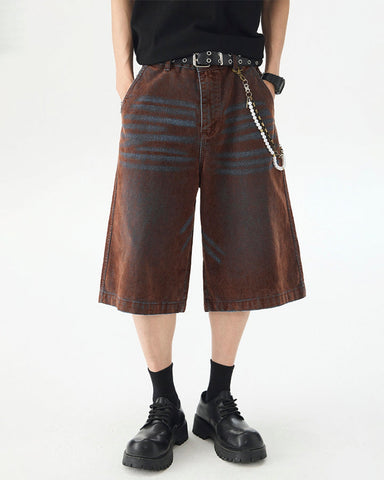Brown Washed New Vintage Shorts