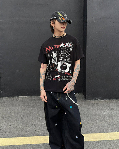 New Waffle Washed Statement T-Shirt
