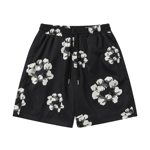 Denim Tears Shorts Yellow flower woven