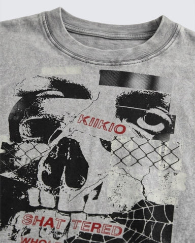 Vintage Washed Skull Graphic Oversized T-Shirt