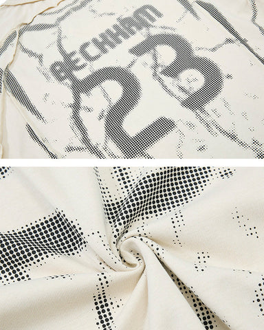 American Black Mesh Number Print Tee