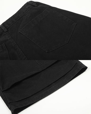 Script Embroidered Utility Cargo Bermuda Shorts