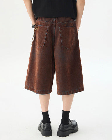 Brown Washed New Vintage Shorts