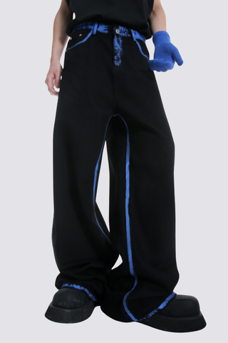 Blue Steel Straight Graffiti Jeans