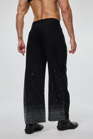 Carbon Wear Rhinestone Straight Jeans