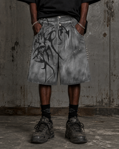 Vintage American Wash Spiked Denim Shorts