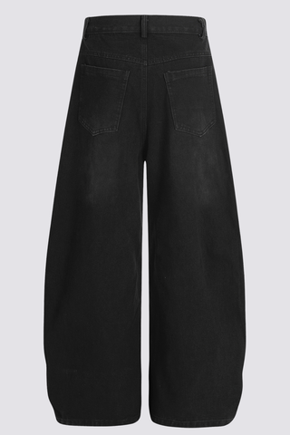 Concrete Drift Stripe Barrel Jeans In Black