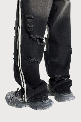Deep Indigo Ripped Straight Jeans