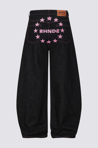 Drift Abrasion Barrel Double Waistband Jeans
