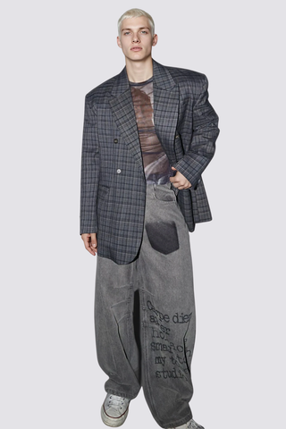 Dust Velocity Print Wide Leg Jeans