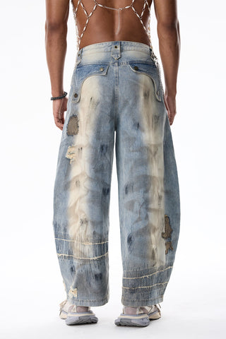 Flow Pulse Embroidered Wide Leg Jeans