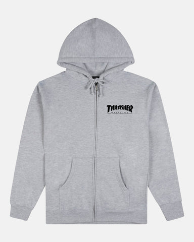 MAG LOGO - ZIP UP HOODIE - GREY