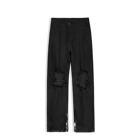 Men Jeans Ripped Jeans Men's Summer Loose Straight Wide Leg Pants