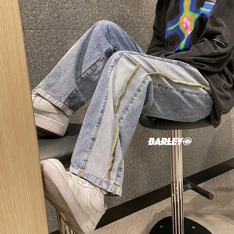 Men Jeans Retro Baggy Straight Trousers