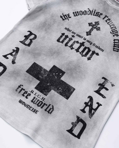Vintage Fashion Niche Design Distressed T-Shirt