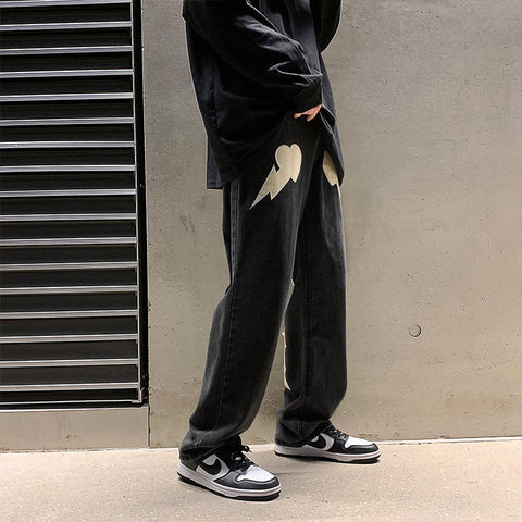 Men Jeans Spring and Autumn Loose Denim Trousers