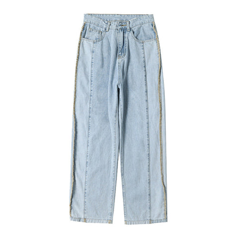 Men Jeans Retro Baggy Straight Trousers