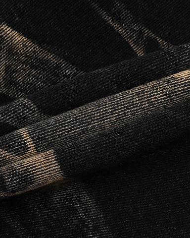 Vintage Washed Shadow Print Short Sleeve Shirt