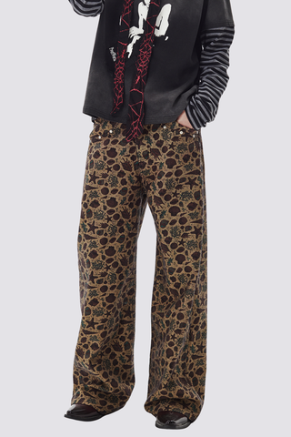Signal Cut Straight Print Jeans