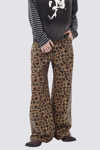 Signal Cut Straight Print Jeans