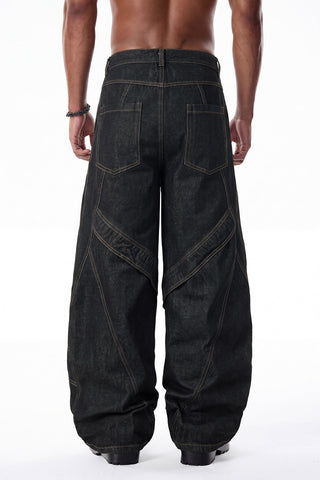 Solid Drift Deconstructed Barrel Jeans