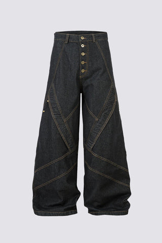 Solid Drift Deconstructed Barrel Jeans