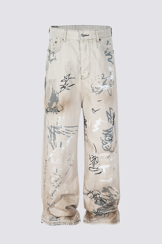 Tunnel Code Graffiti Straight Jeans