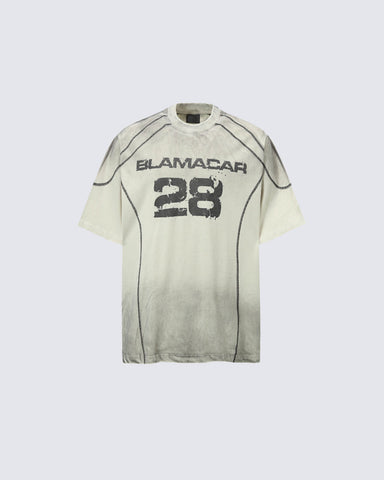 American Vintage Washed Contrast Stitch Graphic T-Shirt
