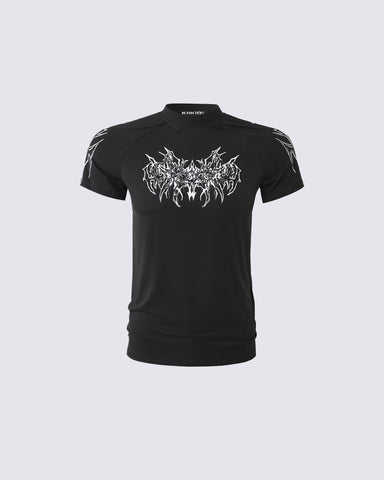 American Tribal Graphic Black Sports Tee