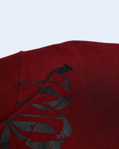 Vintage Washed Cross Graphic Burgundy Shirt