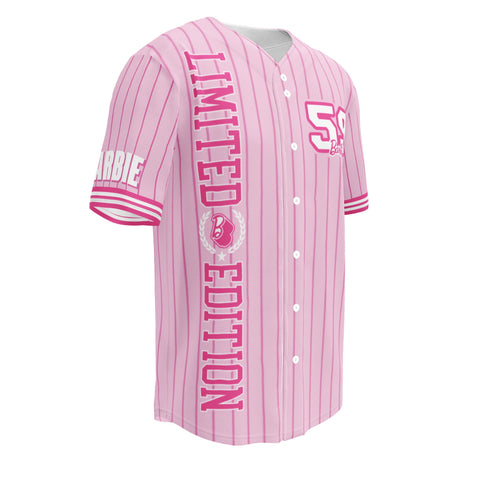 Barbie Pink Striped Baseball Jersey