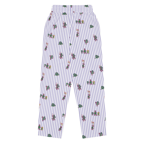 Barney Dinosaurs Wide Leg Striped Pants