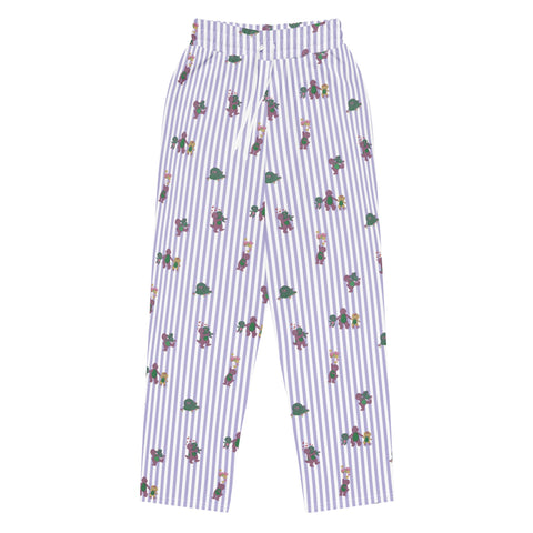 Barney Dinosaurs Wide Leg Striped Pants