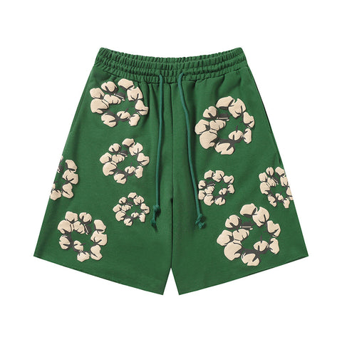 Denim Tears Shorts Yellow floral cotton