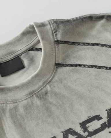 American Vintage Washed Contrast Stitch Graphic T-Shirt
