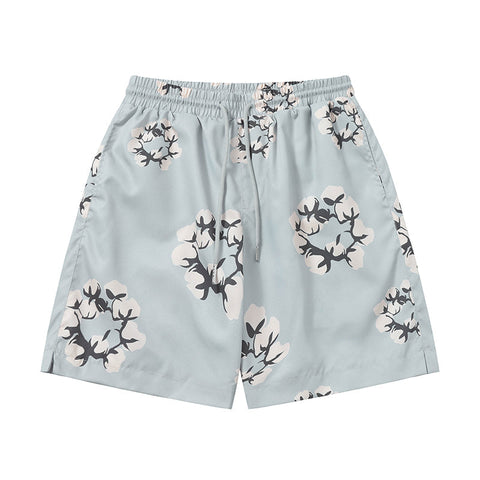 Denim Tears Shorts Yellow flower woven
