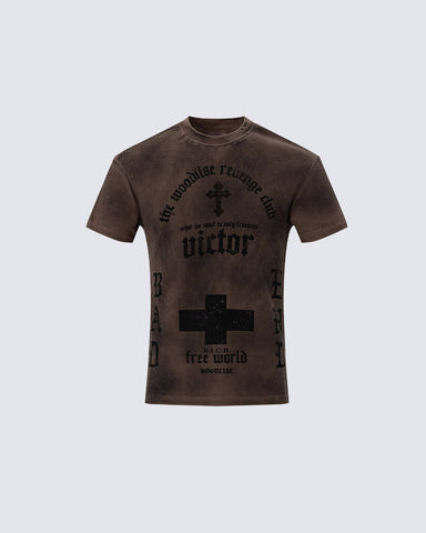 Vintage Fashion Niche Design Distressed T-Shirt