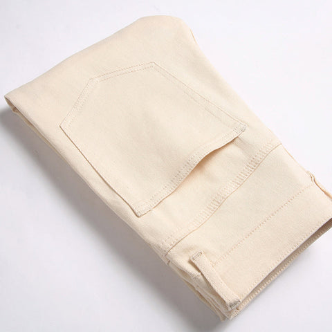 Mens Fashion Jeans Patchwork wide-leg pants 5712#