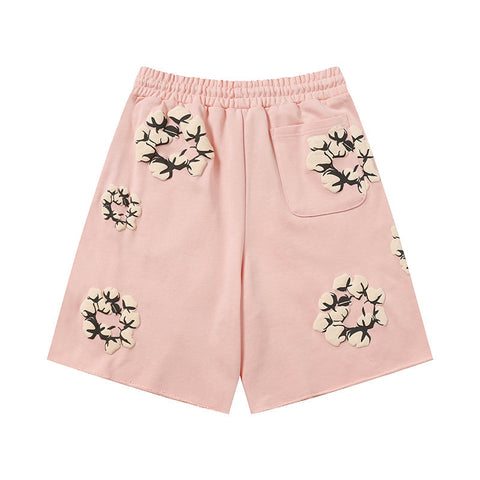Denim Tears Shorts Yellow floral cotton