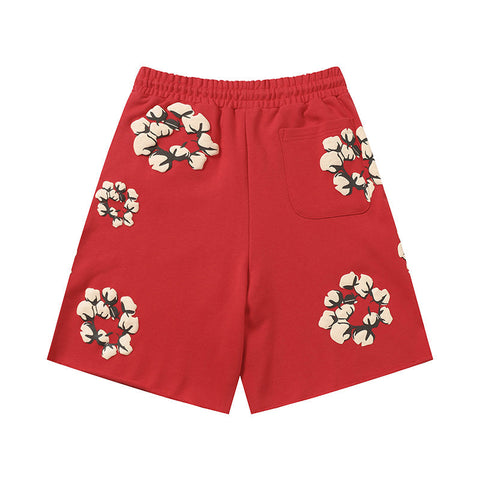Denim Tears Shorts Yellow floral cotton