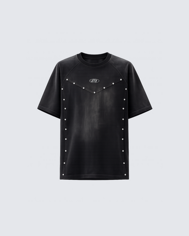 Vintage Rivet Panel Washed T-Shirt