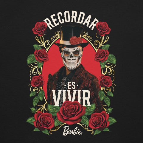 Barbie Día de Muertos Ken Recordar es Vivir Black T-shirt