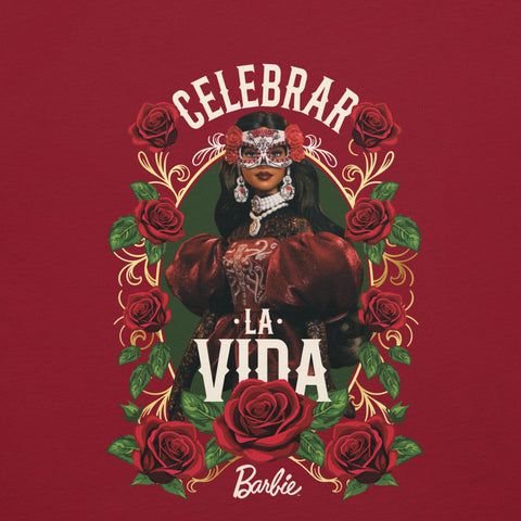 Barbie Día de Muertos Celebrar La Vida Red T-shirt