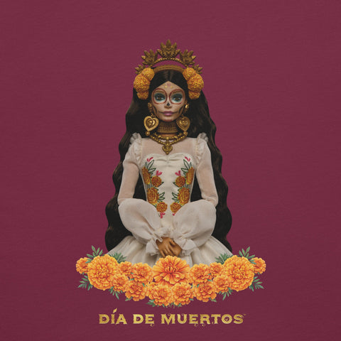 Barbie Día de Muertos Maroon T-Shirt